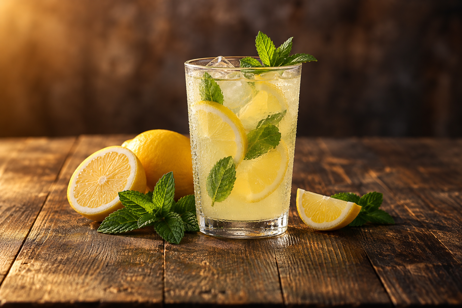 Pahar ilustrativ de limonadă cu mentă